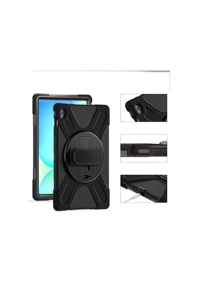 Samsung Galaxy Uyumlu Tab S10 Fe+ Plus 13.1inç Defender Askılı Zırhlı Tank Case Kapaklı Kılıf
