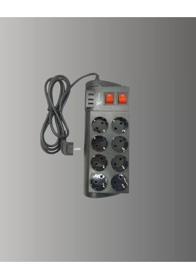 Termal Korumalı 8 Prizli 3 Usb Li Uzatma Kablosu Yeni Nesil Renkli