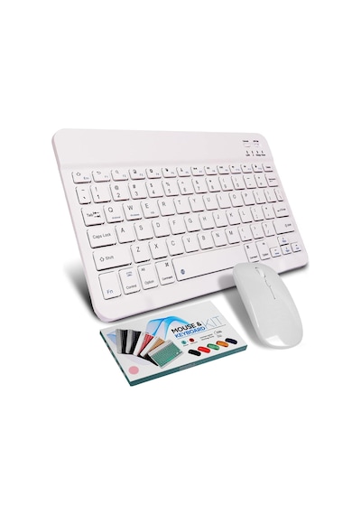 Bluetooth Apple Uyumlu iOS Apple Uyumlu iPad Android Windows Uyumlu Klavye Mouse Seti - Sessiz - Şarjlı - Combo - Ultra İ Diğer