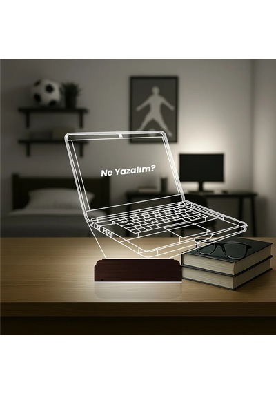 Luvivia Laptop Notbook Bilgisayar Kişiye Özel 3d Lamba - Masa Gece Lambası