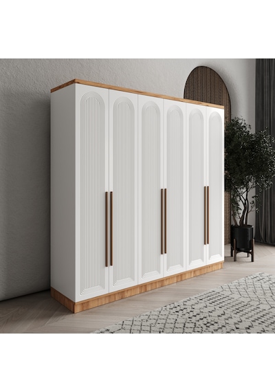 Rosa 6 Kapaklı Komple Mdf Gardırop - Elbise Dolabı