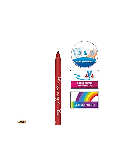 Bıc Kids Kid Couleur Keçeli Boya Kalemi, 12'li Kutu 124-Pembe