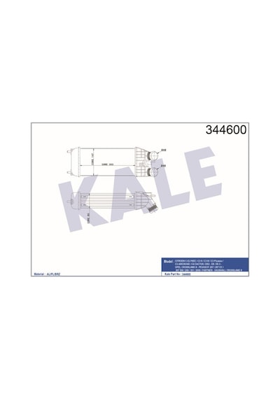 KALE OTO Radyatör 344600 Turbo Radyatörü 207 06- 1.6 HDI 208 12- 1.4 HDI 1.6 HDI 301 12- 1.6 HDI 1.6 Isıtma Soğutma Sist. 38079787