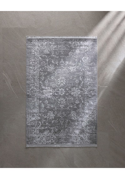 Madame Coco Aubane İplik Boyalı Kadife Halı - Koyu Gri - 120x180 Cm 8684427224656 Gri