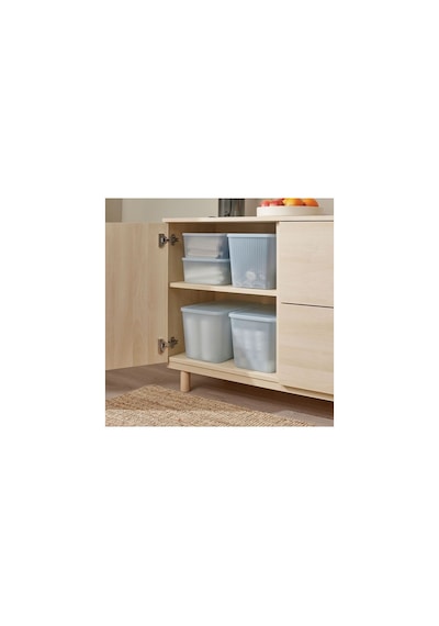 Ikea Rykta Kapaklı Kutu, Şeffaf Gri-mavi, 24x36x23 Cm/14.5 Lt Açık Mavi