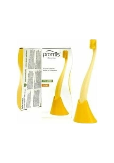 Promis Biplastic Sarı Single Diş Fırçası 6750 - Soft - Tutucu Hediyeli