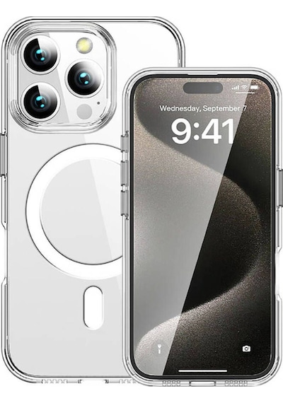 Apple iPhone 16 Pro Max Uyumlu Kılıf Şeffaf Magsafe Wireless Şarj Özellikli Transparan Telefon Kılıf