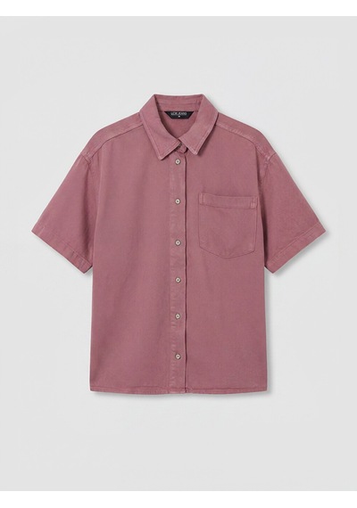 Lcw Vision Pembe Cepli Oversize Kadın Jean Gömlek