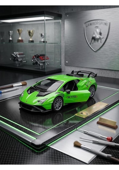 Çek-bırak Mekanizmalı 12cm Süper Sport Model Kapıları Açılabilir Metal Oyuncak Yarış Arabası Yeşil