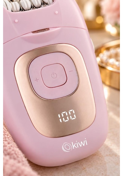 Kiwi Kep-6819 Şarjlı Epilasyon Cihazı Pembe 18 Cımbız Lcd Ekran Led Aydınlatma