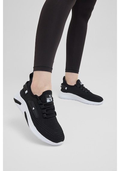 Tonny Black Esnek Konforlu Rahat Kalıp Spor Ayakkabı Unisex Siyah Beyaz Ayakkabı Tbtklc040
