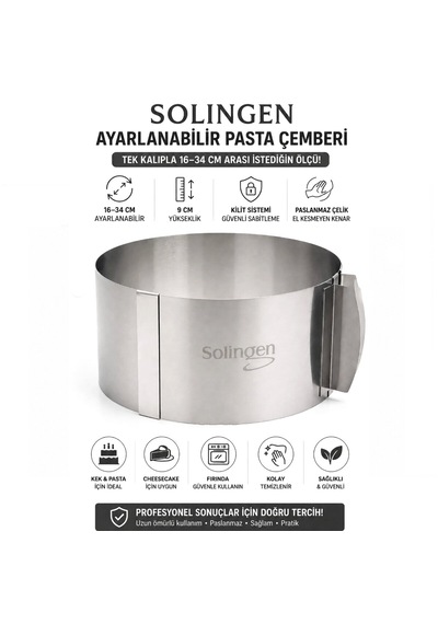 Ayarlanabilir Metal Kek Kalıp 16-34cm 5250 Diyarı Fırsat