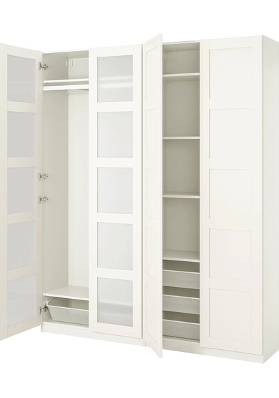 Ikea Beyaz Modern Kapaklı Gardırop 200x38x236 Cm