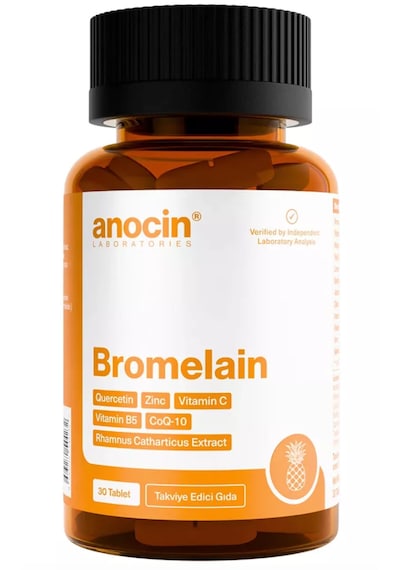 Anocin Bromelain Ananas + Quercetin + Zinc + Coq-10 + Vitamin C Süper Bromelain Formül 30 Tablet
