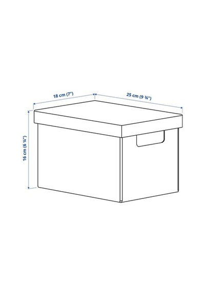 Ikea Fjäderharv Kapaklı Kutu, Antrasit, 18x25x16 Cm