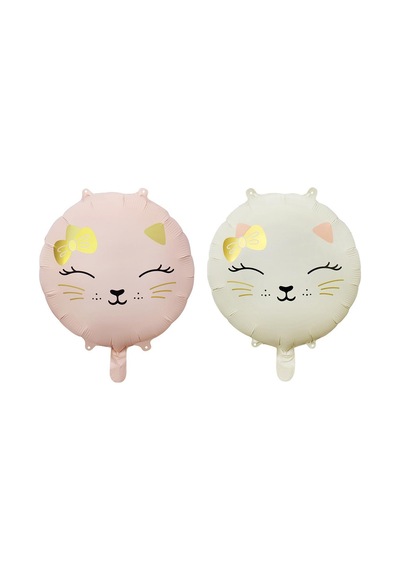 Retro Pembe Renkli Kedi Kitty Folyo Balon 18 İnç 45 Cm Pembe
