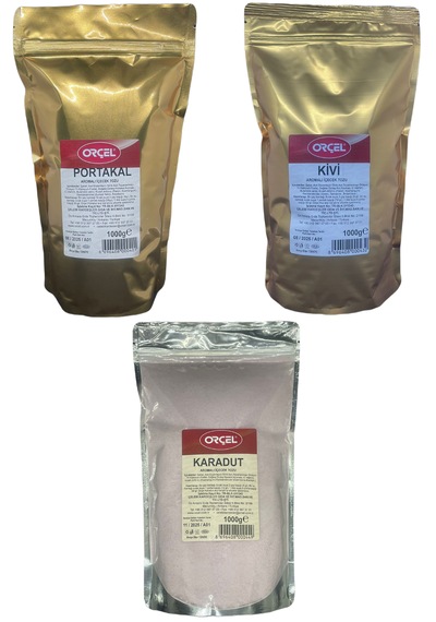 Orçel Portakal + Kivi + Karadut İçecek Tozu 3 x 1 KG