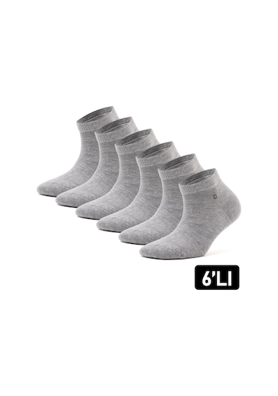 Just Inner Erkek 6 Lı Bambu Çorap Yazlık Patik Esnek Ve Konforlu 11200 Gri