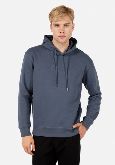Colin's Colins Regular Fit Kapüşonlu Baskılı Mavi Erkek Sweatshirt İndigo