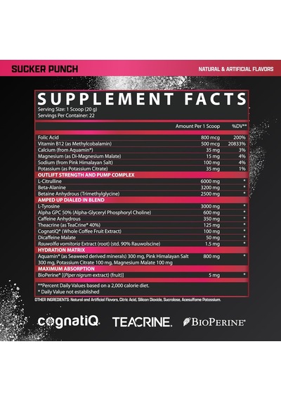 Nutrex Outlıft Amped Hıgh Stım Preworkout Alpha Gpc Cognatiq Extreme Energy Massive Pumps Electrol 4 Aromalı