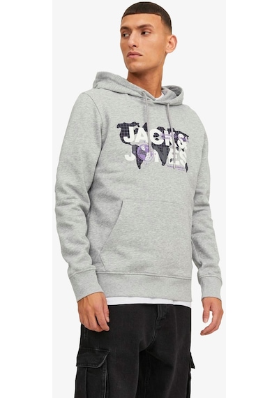 Jack & Jones Jcodust Sweat Hood Sn Erkek Sweatshirt 12240214-Gri