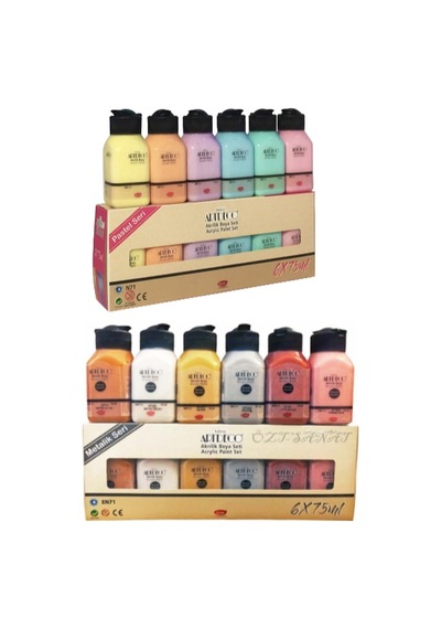 Artdeco Akrilik Boya 6x75 Ml Metalik Renkler + 6x75ml Pastel Renk Diğer