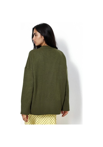 Hiccup Oversize Bisiklet Yaka Örme Kazak Yeşil