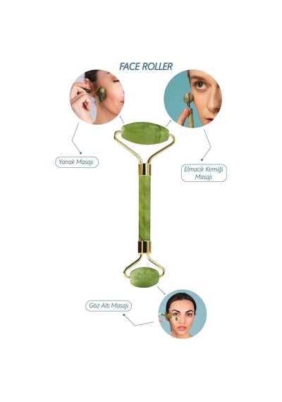 Seay Yeşim Taşı Face Roller + Gua Sha Yüz Masaj Aleti