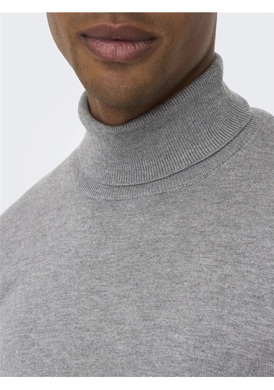 Only & Sons Erkek Mevsimlik Boğazlı Kazak - 22020879 Gri