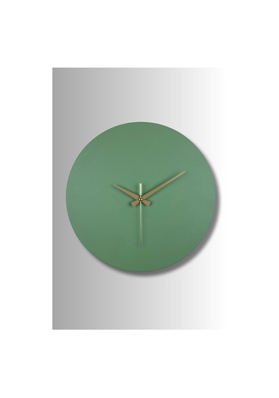 Round Model Modern Metal Sıvama Akar Sessiz Mekanizmalı Duvar Saati 40 40 Cm Yeşil