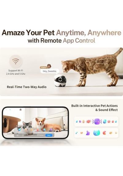 Enabot Ebo Rola Mini 2k Pet Kamera Robot, Mobil Ve Şarj Edilebilir, 2 Yönlü Sesli Görüşme, Hareket Algılama Kamera Sistemi