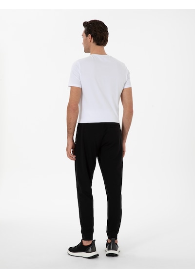 Cacharel Siyah Regular Fit Paçası Lastikli Eşofman Altı