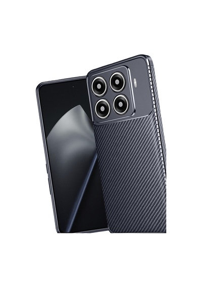 Xiaomi 15t Pro Kılıf Focus Carbon Silikon Kapak Lacivert
