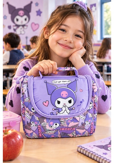 Kuromi Termoslu Beslenme Çantası Çocuk Öğrenci Okul Yemek Çantası Günlük Kullanım 24x22x14 Cm Çok Renkli