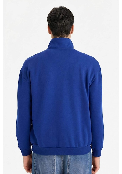 Defacto Boxy Fit Dik Yaka Baskılı Sweatshirt F9709ax26spbe753 Mavi-be753