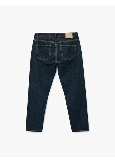 Koton Pamuklu Normal Bel Tapered Fit Jean Pantolon Koyu İndigo 7wam40048nd