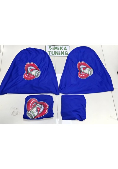 Dolar Isıran Dudak Desen Servis Kılıfı Ön Arka Kılıf 4 Parça Arka 2 Parca Logolu Penye 1.kalite Esn 1 Takım
