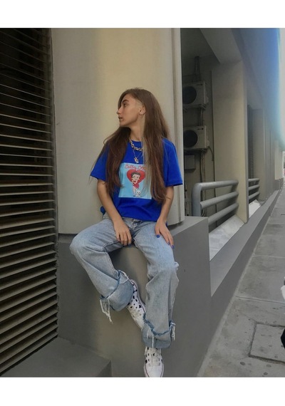 Kalic Studio Betty Boop - T-shirt Beyaz Mavi