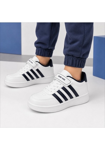 Black Flex Çocuk Cırtlı Basıc Sneaker Ayakkabı Beyaz 31-35 55400 Beyaz