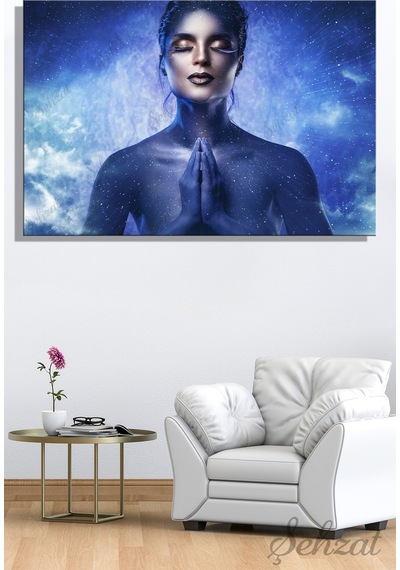 Yatay Kanvas Duvar Tablosu Kozmik Uzay Meditasyon Dua İç Huzur Spirituel Maneviyat Ruhsal Çok Renkli