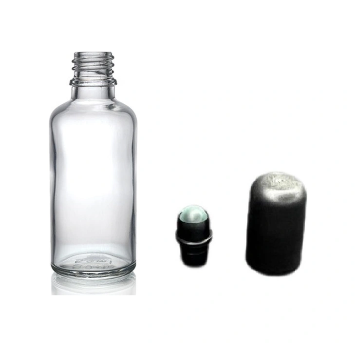 50ml Şeffaf Cam Şişe Roll-on Şişe, 50 Adet, Bilye Başlıklı Şişe, Cam Şişe, Roll-on Şişesi