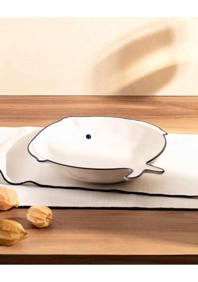 Madame Coco Marine 24 Cm Çukur Tabak Td - Marıne - 02 Çukur Tabak-mavi/beyaz