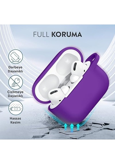 Airpods Pro Lansman Silikon Kılıf Mor