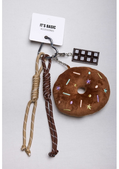 Kahve Donut Ve Çikolata Detaylı Çoklu Charm Anahtarlık Çanta Kıyafet Ve Telefon Aksesuarı