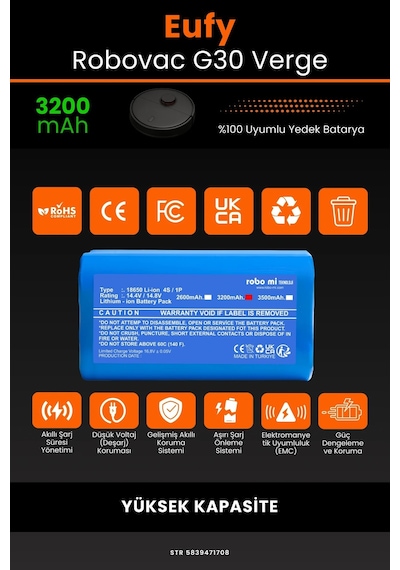 Eufy Robovac G30 Verge 3200mah Robot Süpürge Bataryası