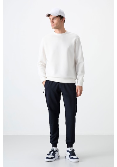 Tommy Life Lacivert Fermuar Cepli Standart Kalıp Jogger Erkek Eşofman Alt - 84587 Lacivert
