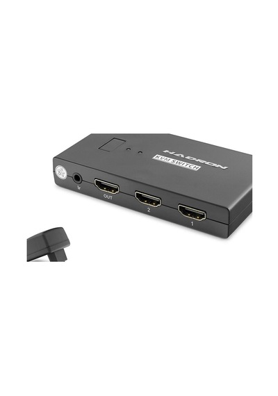 Hdmi Usb Kvm Switch 2 Port Hdmi 4 Port Usb Dahili Kablolu - Siyah Hdx1373 Evimdeyokyok
