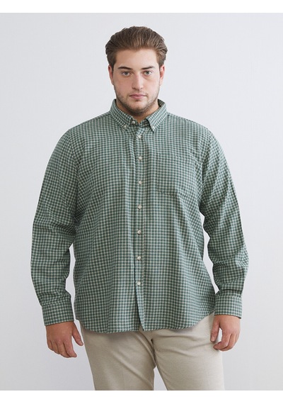 Lcwaıkıkı Classic Yeşil Regular Fit Uzun Kollu Ekose Erkek Gömlek
