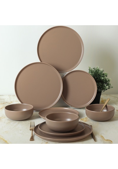 Keramika Nordic Mat Toprak Taupe Yemek Takımı 18 Parça 6 Kişilik 977