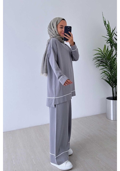Kahijab Biye Detay Merserize Takım - Gri Gri